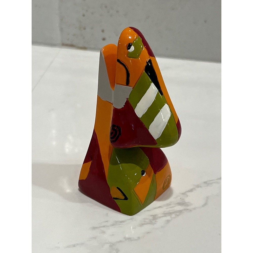 Abstract Nose Eyeglass Holder Colorful Hand Painted Resin Spectacle Stand 4in